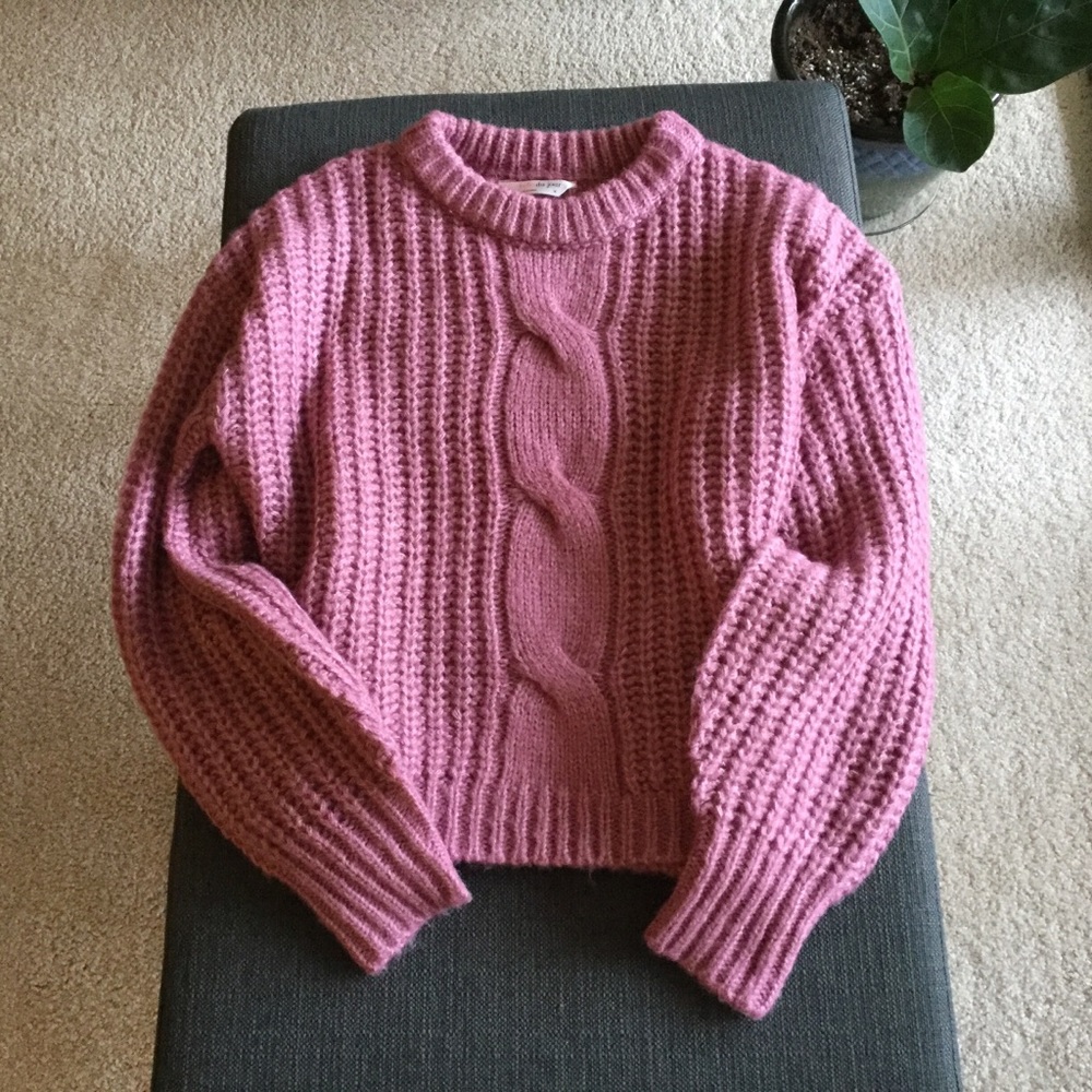 Belle Du Jour Blushing Cable Knit Sweater